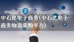 中石化电子商务(中石化电子商务物资采购平台)